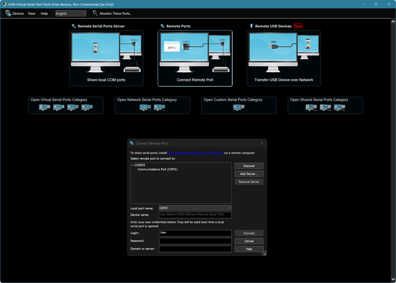 Free Remote Serial Ports Screenshot